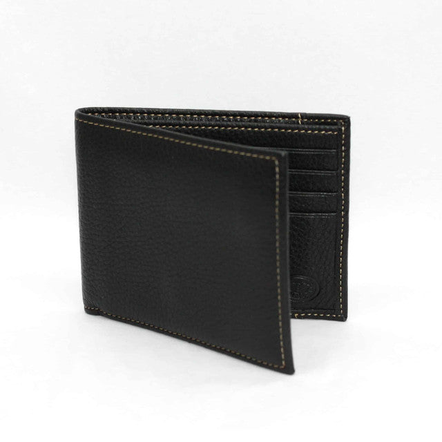Torino - Tumbled Glove Leather Billfold Wallet - Black