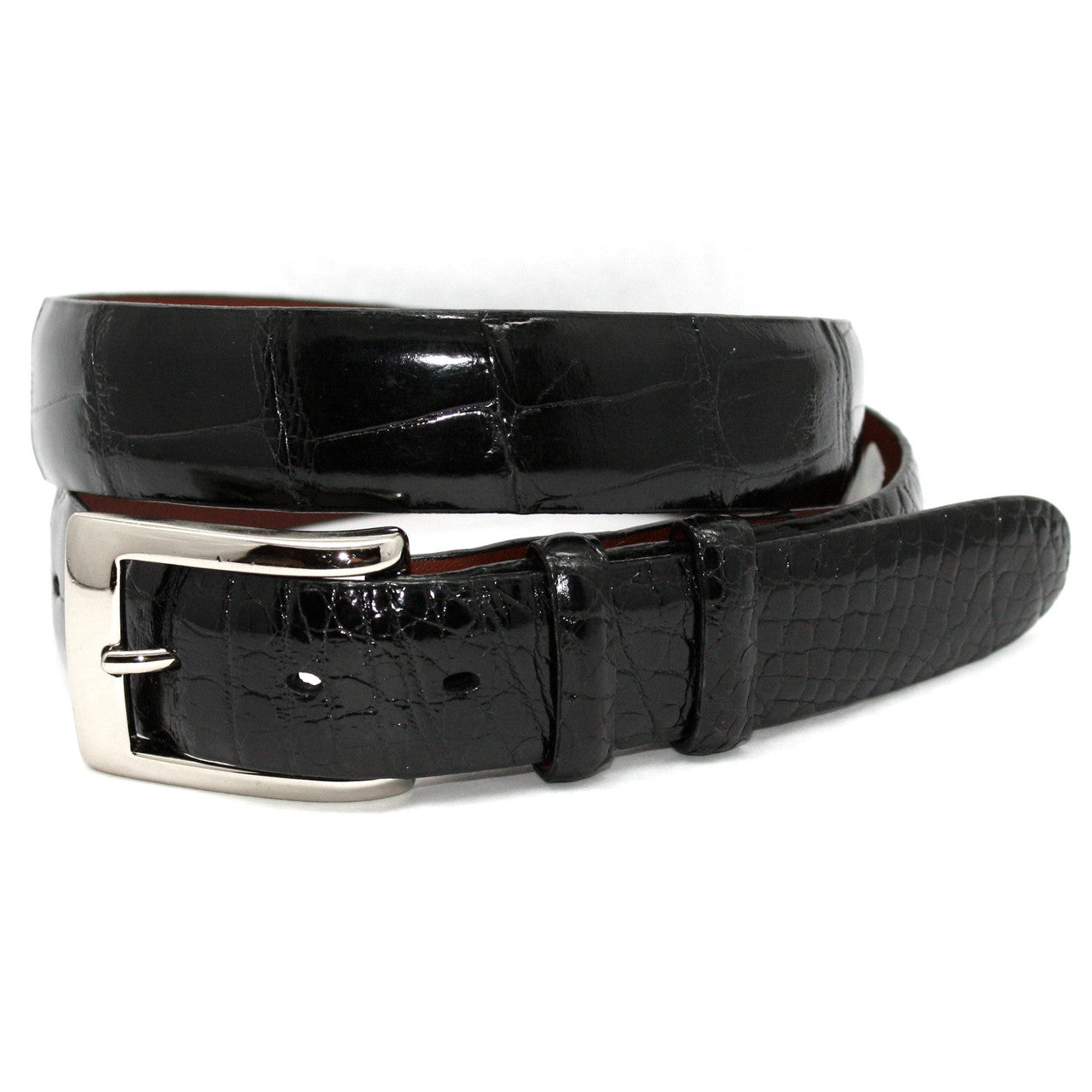 Torino - Unstitched Genuine American Alligator Skin Belt - Black