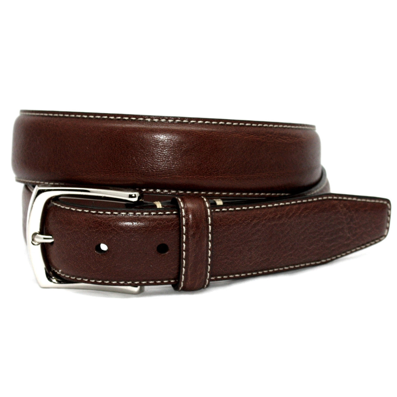 Torino - Burnished Tumbled Leather Belt - Brown