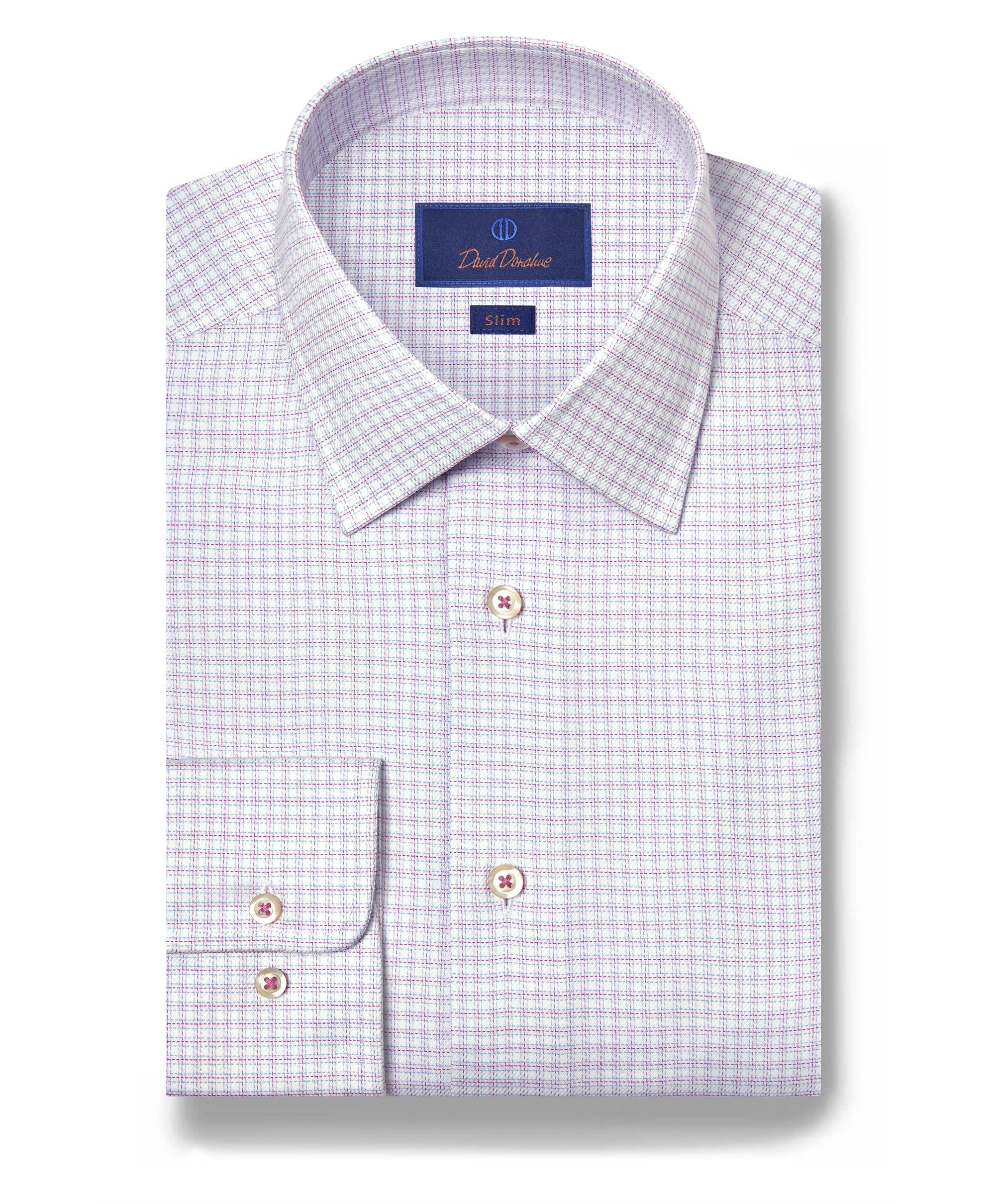 David Donahue - White & Berry Twill Check