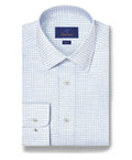David Donahue - White & Blue Twill Check