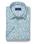 David Donahue - Sage Floral Linen Blend SS