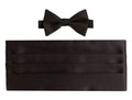 David Donahue - Black Satin Pre-tied Bow Tie & Cummerbund Set