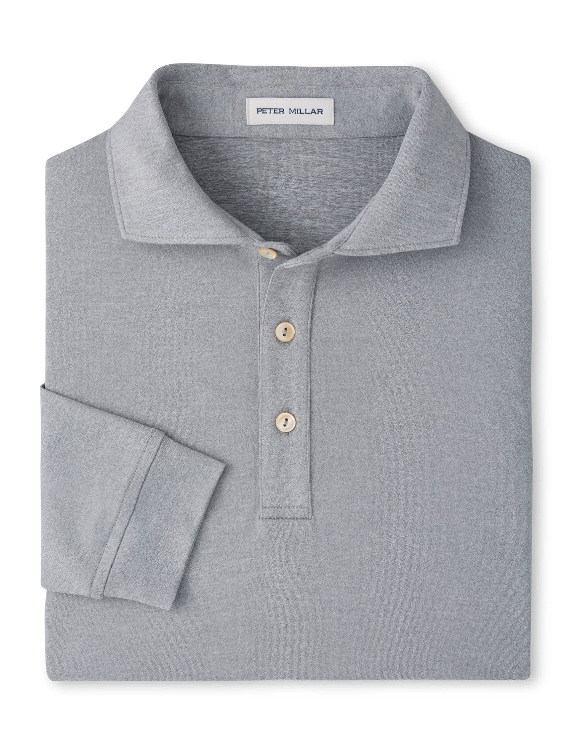 Peter Millar - Lyons Perf Jersey Long-Sleeve Polo - Edwin Spread Collar