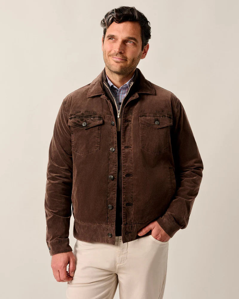 Rett Garment-Dyed Stretch Corduroy Trucker Jacket JMJK100360