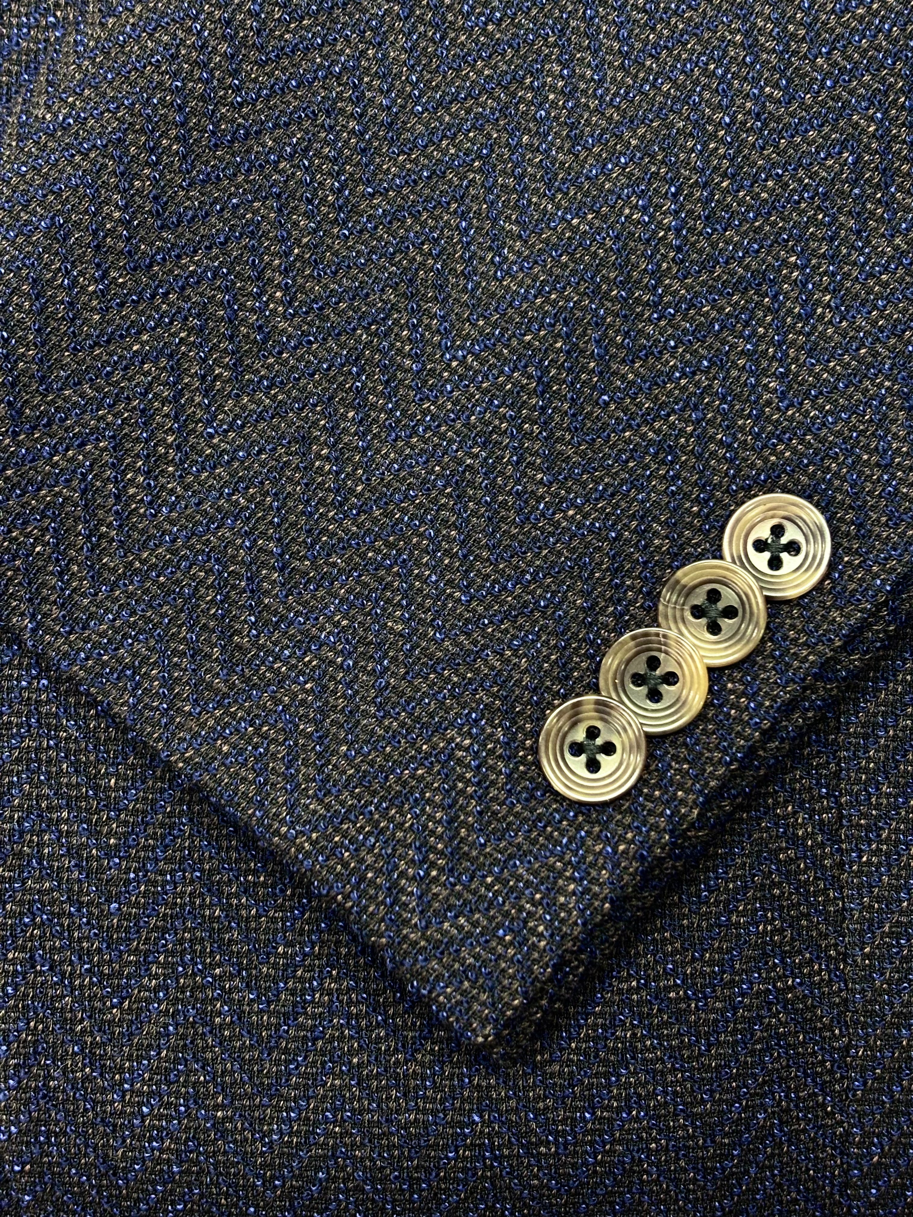 Navy & Brown Herringbone Sport Coat