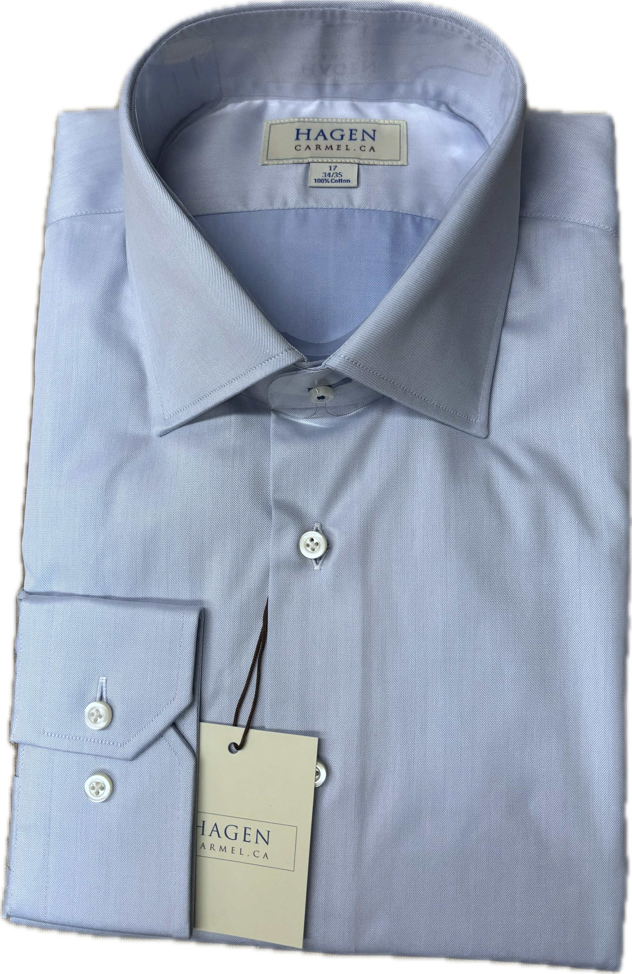Hagen - Blue Super Fine Twill Dress Shirt