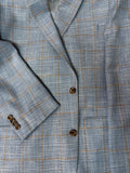Jack Victor - Wool Silk Blue W/Orange Windowpane