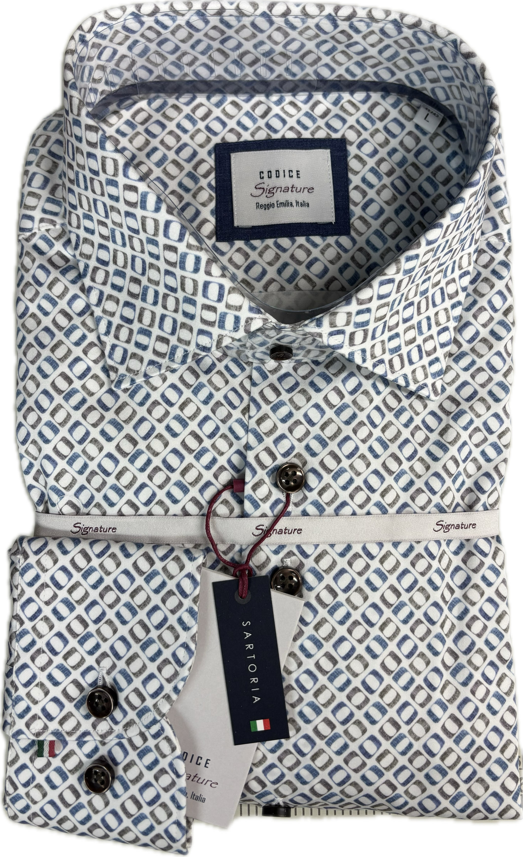 Codice - Blue/Brown Print Sport Shirt