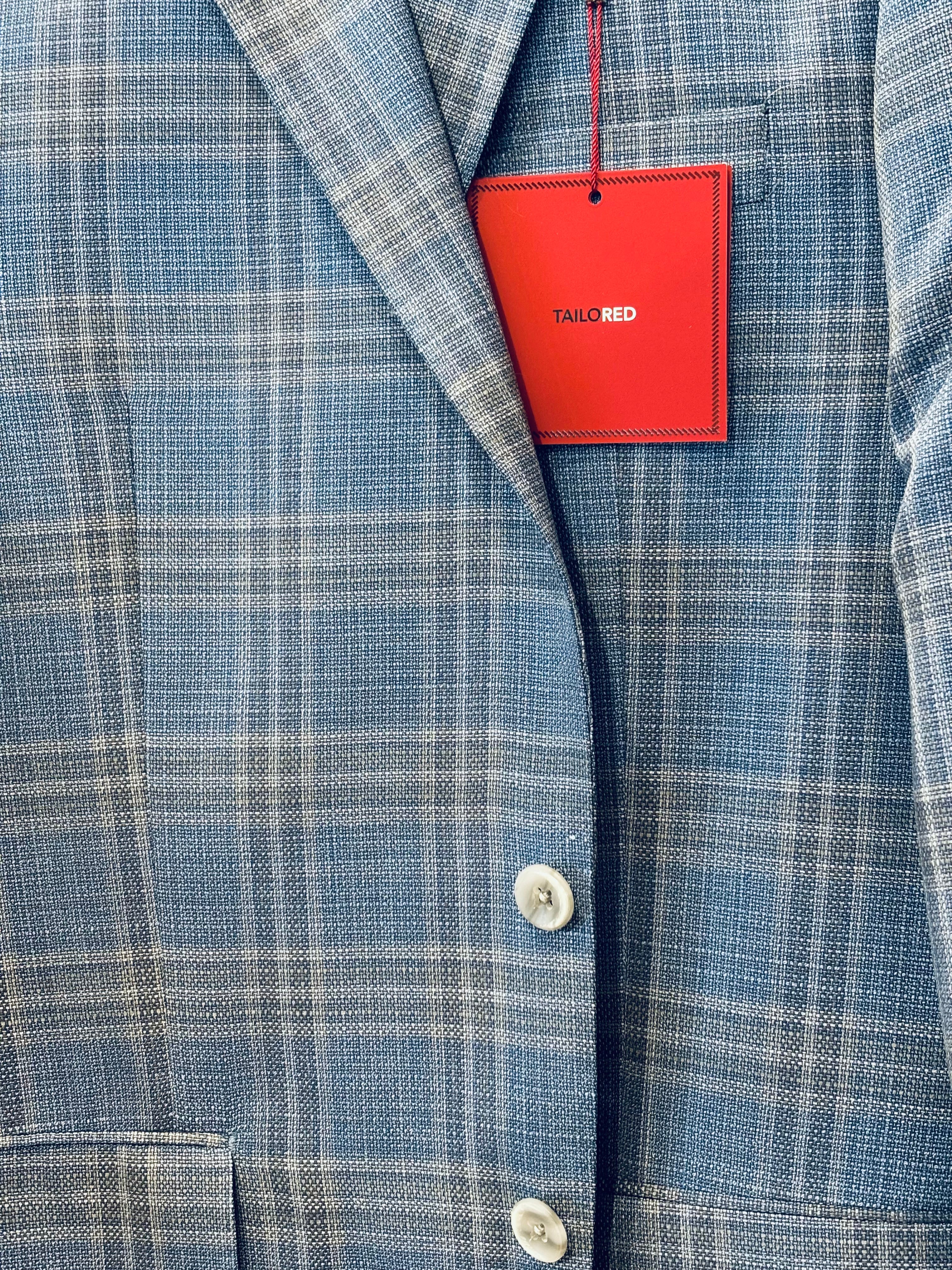 Tailored - Blue/Grey Window Pane Plaid