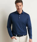 Peter Millar -Solid Stretch Jersey Long Sleeve Polo