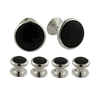 David Donahue - Onyx & Brass Stud Set