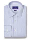 David Donahue -  White & Blue Stripe Cashmere Blend