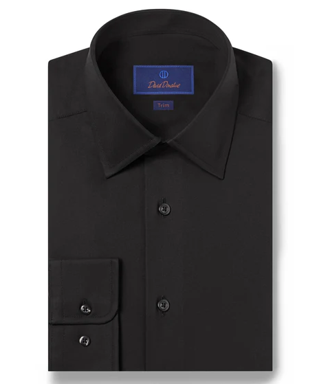 David Donahue - Black Super Fine Twill Dress Shirt