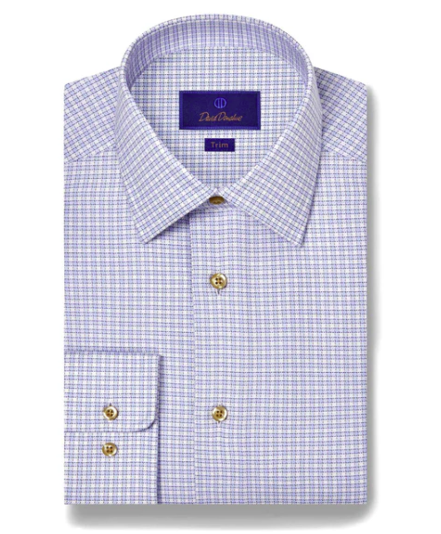 David Donahue - Sky & Chocolate Textured Check