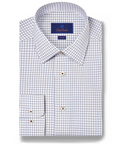 David Donahue - White & Chocolate Dobby Check Dress Shirt
