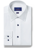 David Donahue - Super Fine Twill Dress Shirt Blue Button