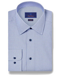 David Donahue - Blue Micro Dobby Dress Shirt
