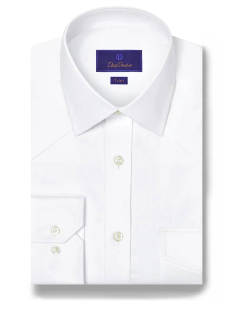 David Donahue - White Super Fine Twill Western Shirt