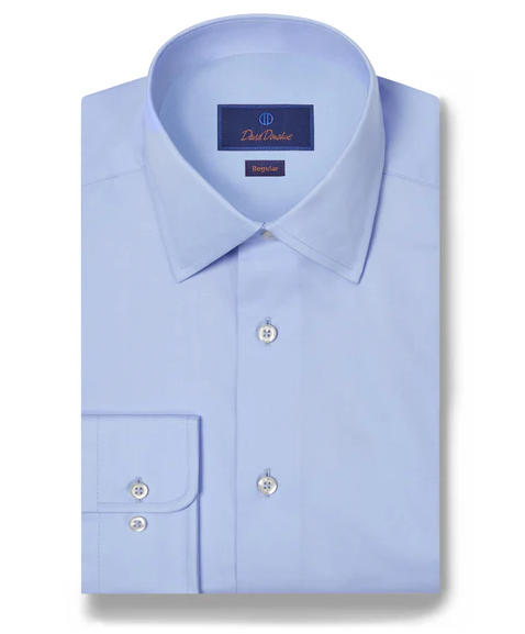 David Donahue - Sky Super Fine Twill Dress Shirt