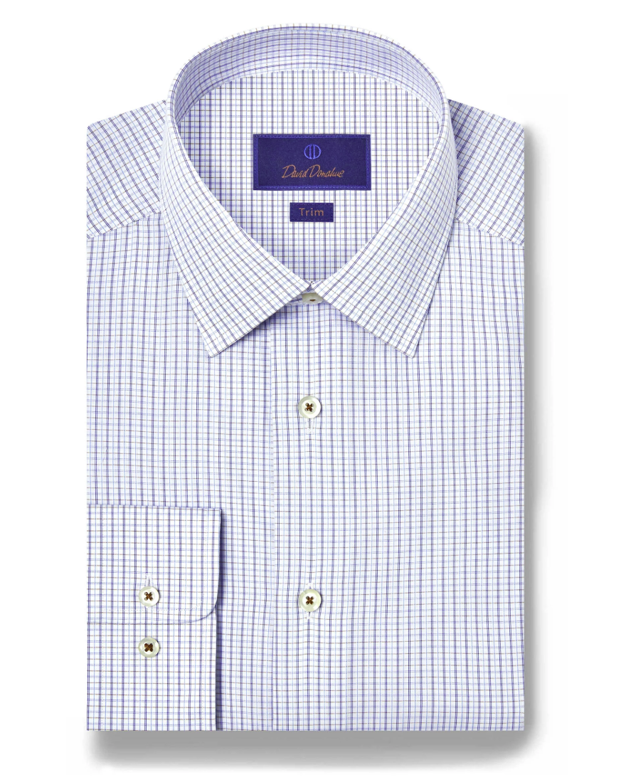 David Donahue - White & Chocolate Dobby Check