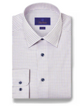David Donahue - White & Orange Dobby Check