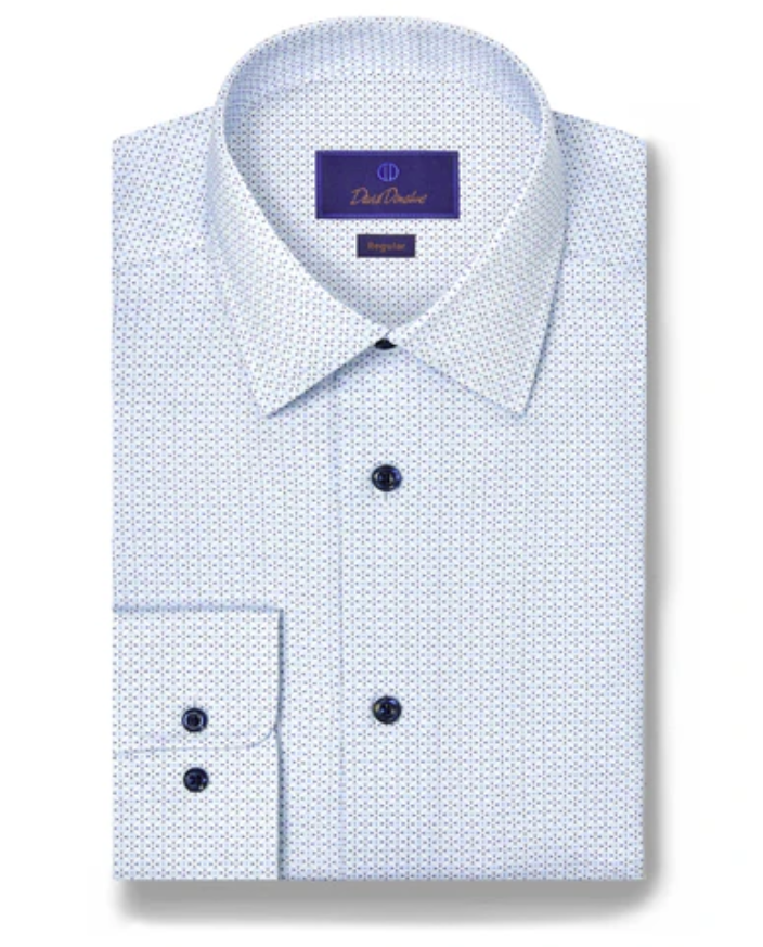 David Donahue - White & Blue Geometric Print