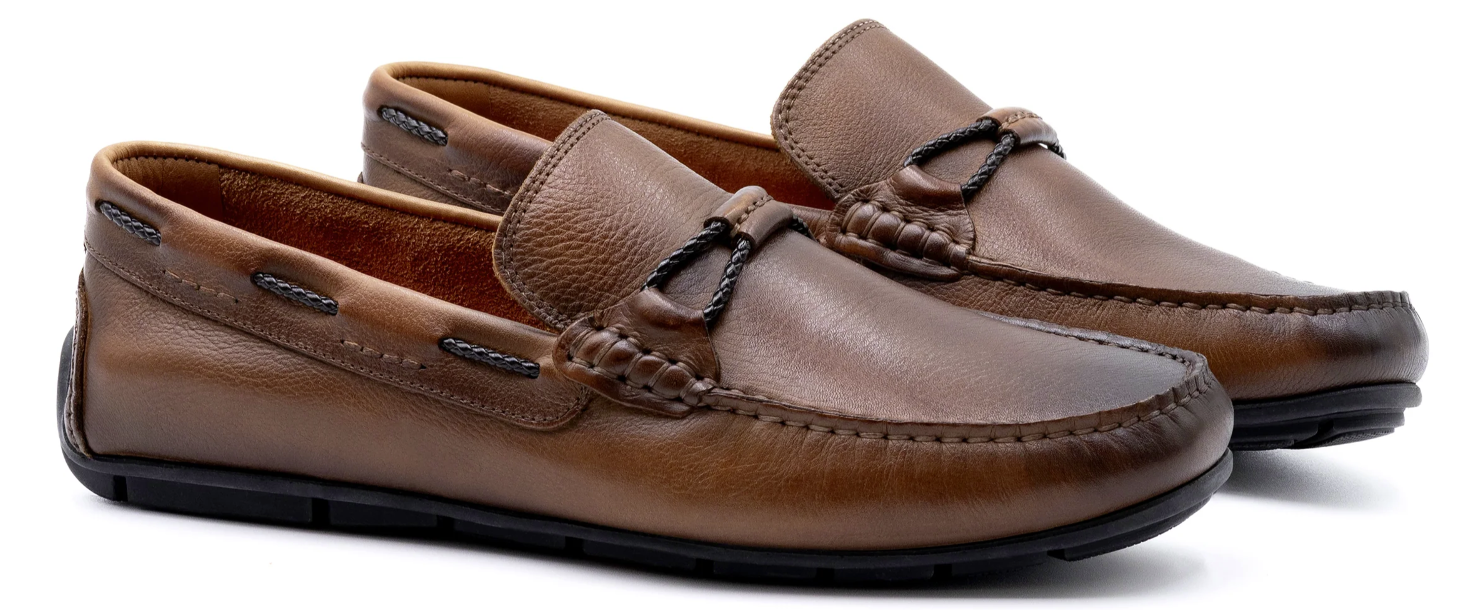Martin Dingman - Bermuda Pebble Grain Braided Bit Loafers