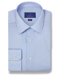 David Donahue - Sky Micro Geometric Print Dress Shirt