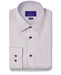 David Donahue - Blue & Orange Textured Dobby Dress Shirt