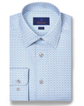 David Donahue - Sky & Gray Dobby Check Dress Shirt