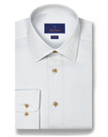 David Donahue - Dune Micro Geometric Print Dress Shirt