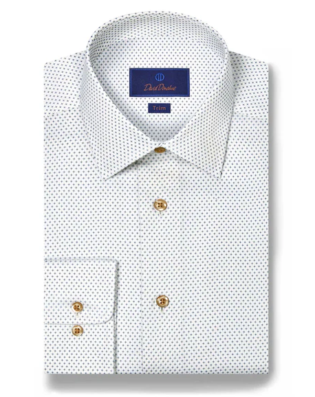 David Donahue - Dune Micro Geometric Print Dress Shirt