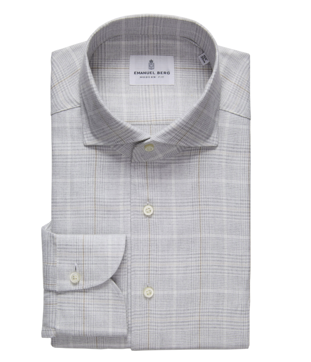 Emanuel Berg - Prince of Wales Luxe Flannel Shirt