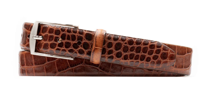 Martin Dingman - William 2 Buckle Alligator Grain Italian Calf