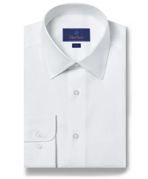 David Donahue - White Super Fine Twill Dress Shirt