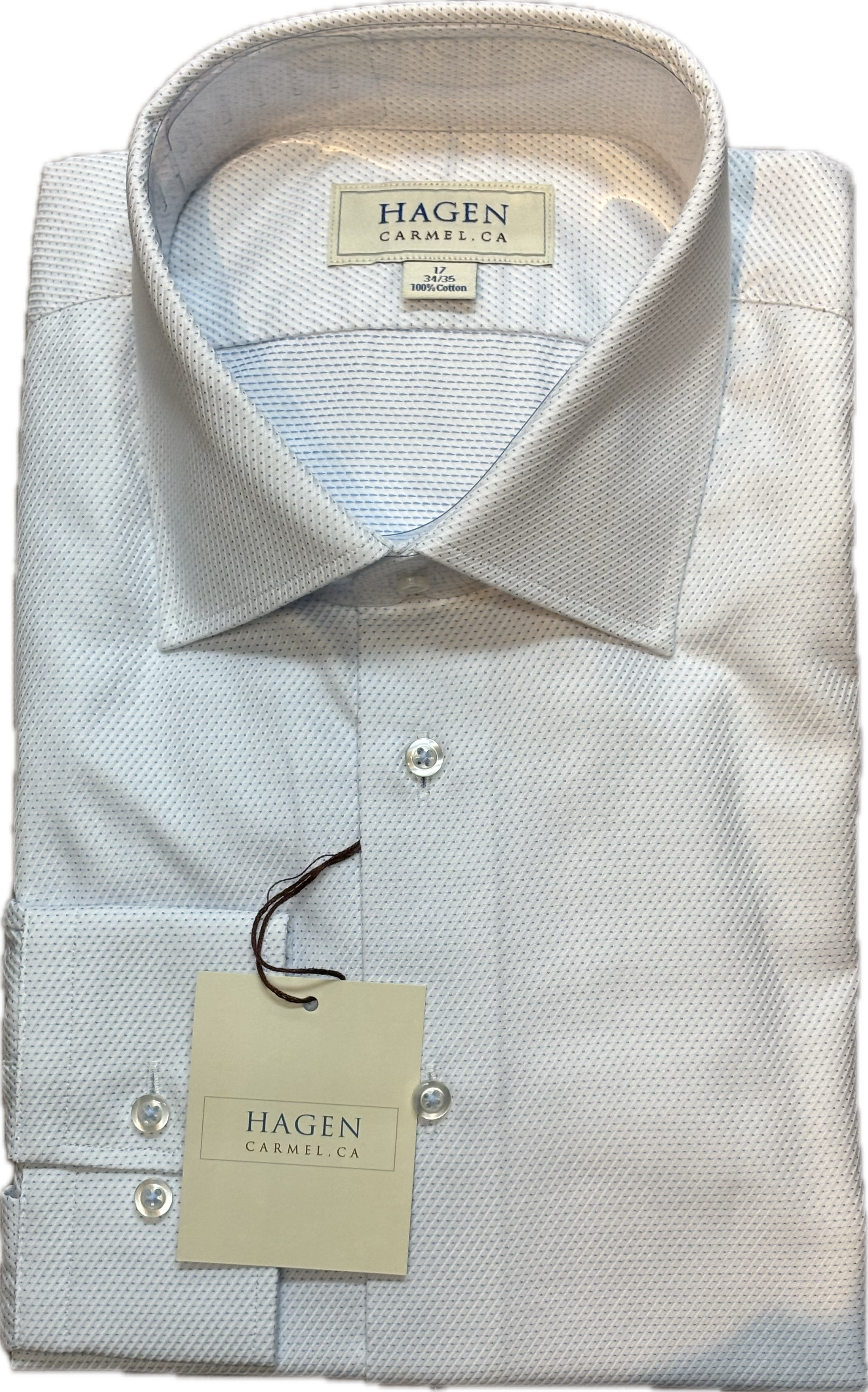 Hagen - White & Sky Blue Jacquard Carmel