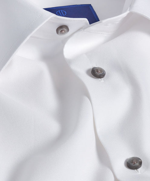 David Donahue - Super Fine Twill Dress Shirt Grey Button