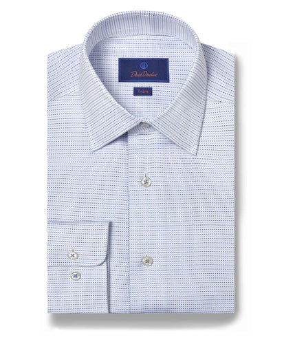 David Donahue - White & Blue Micro Dobby Dot