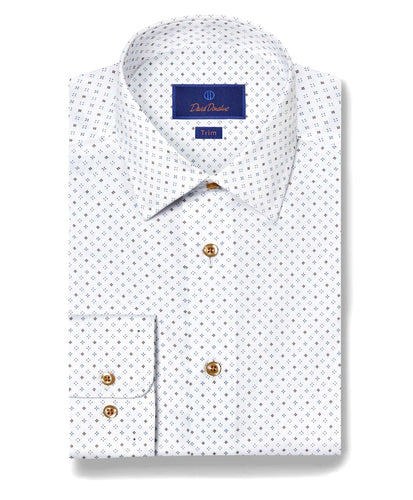 David Donahue - White & Chocolate Geometric Print
