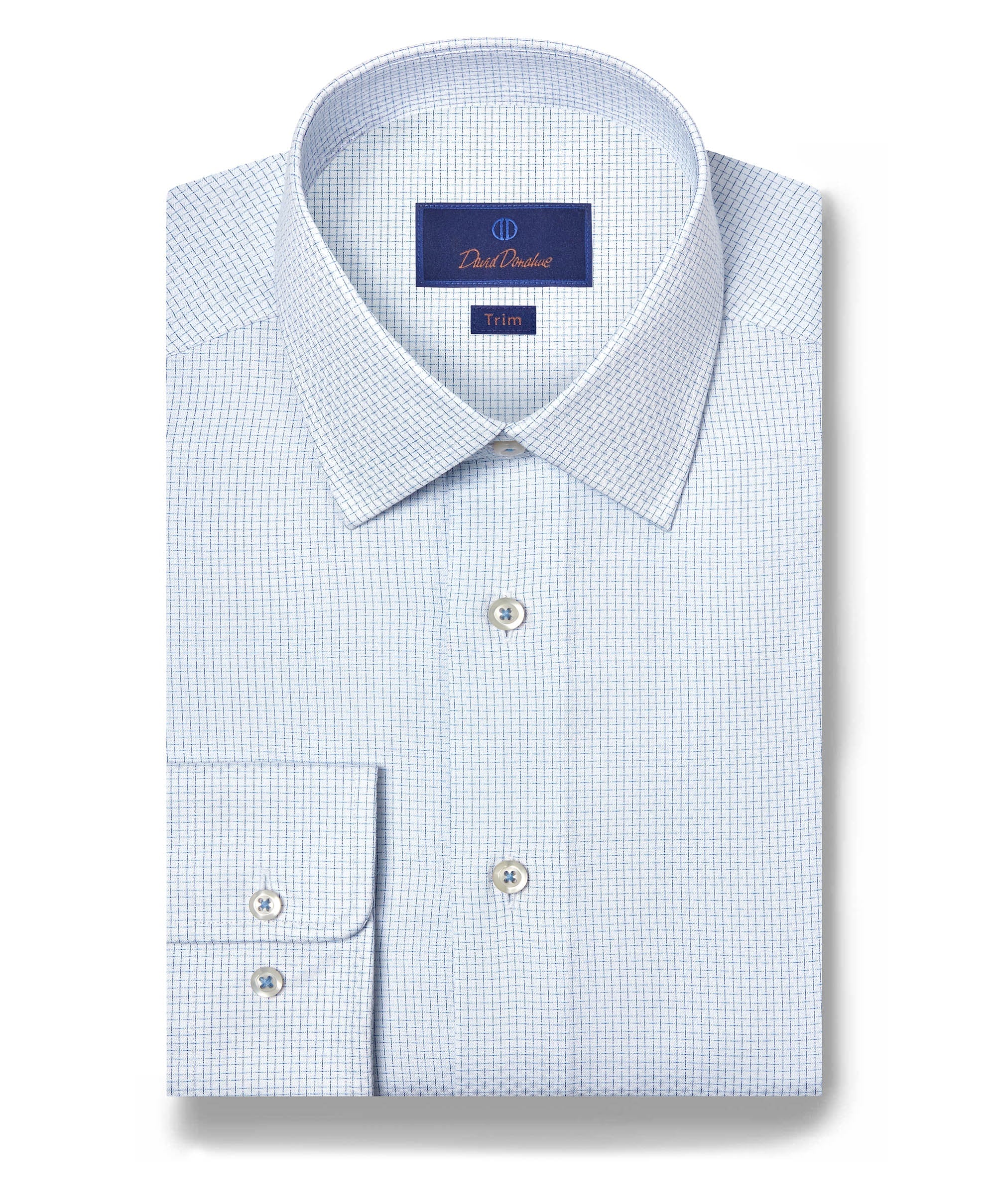 David Donahue - White & Blue Dobby Micro Grid