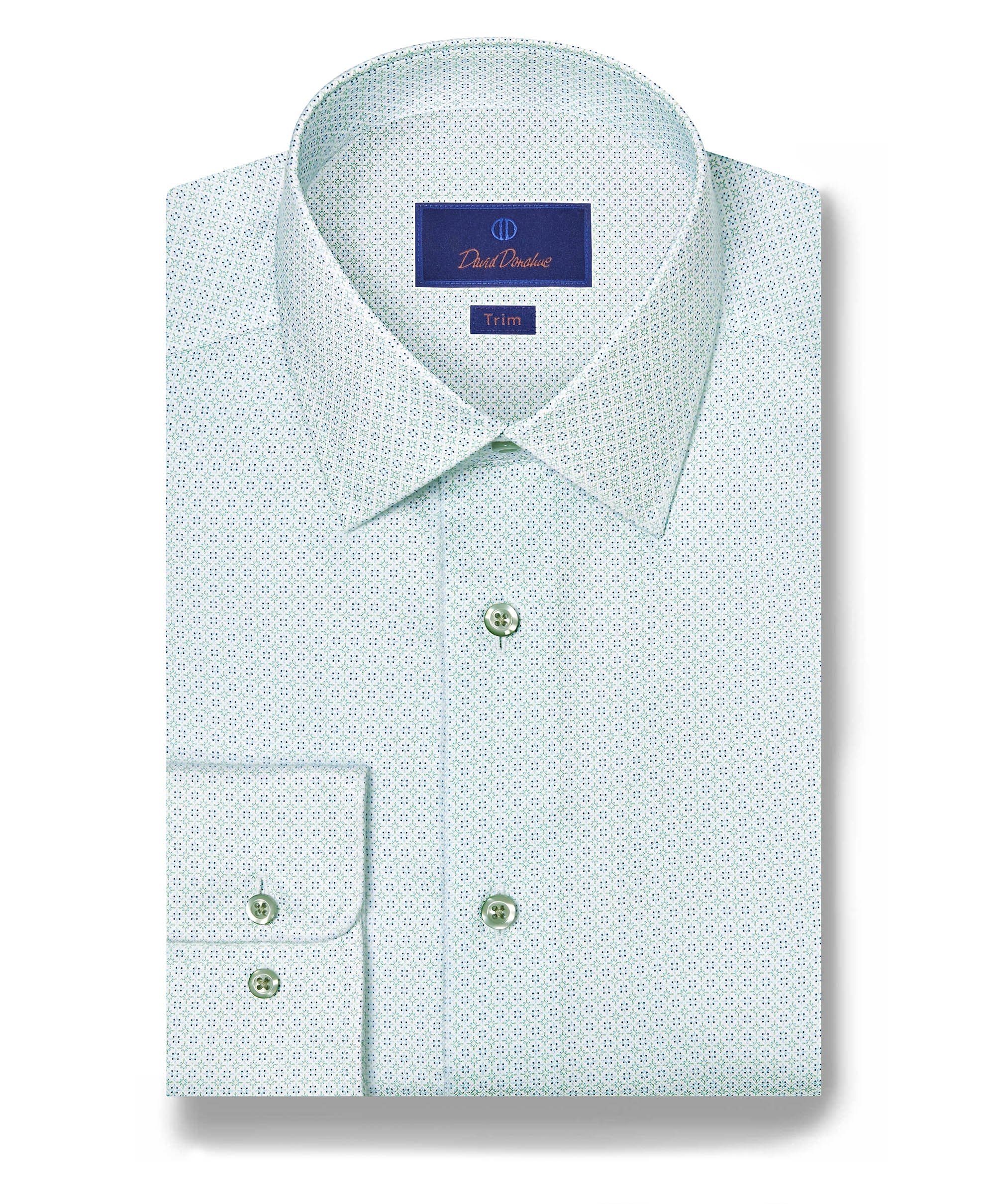David Donahue - White & Pistachio Geometric Print