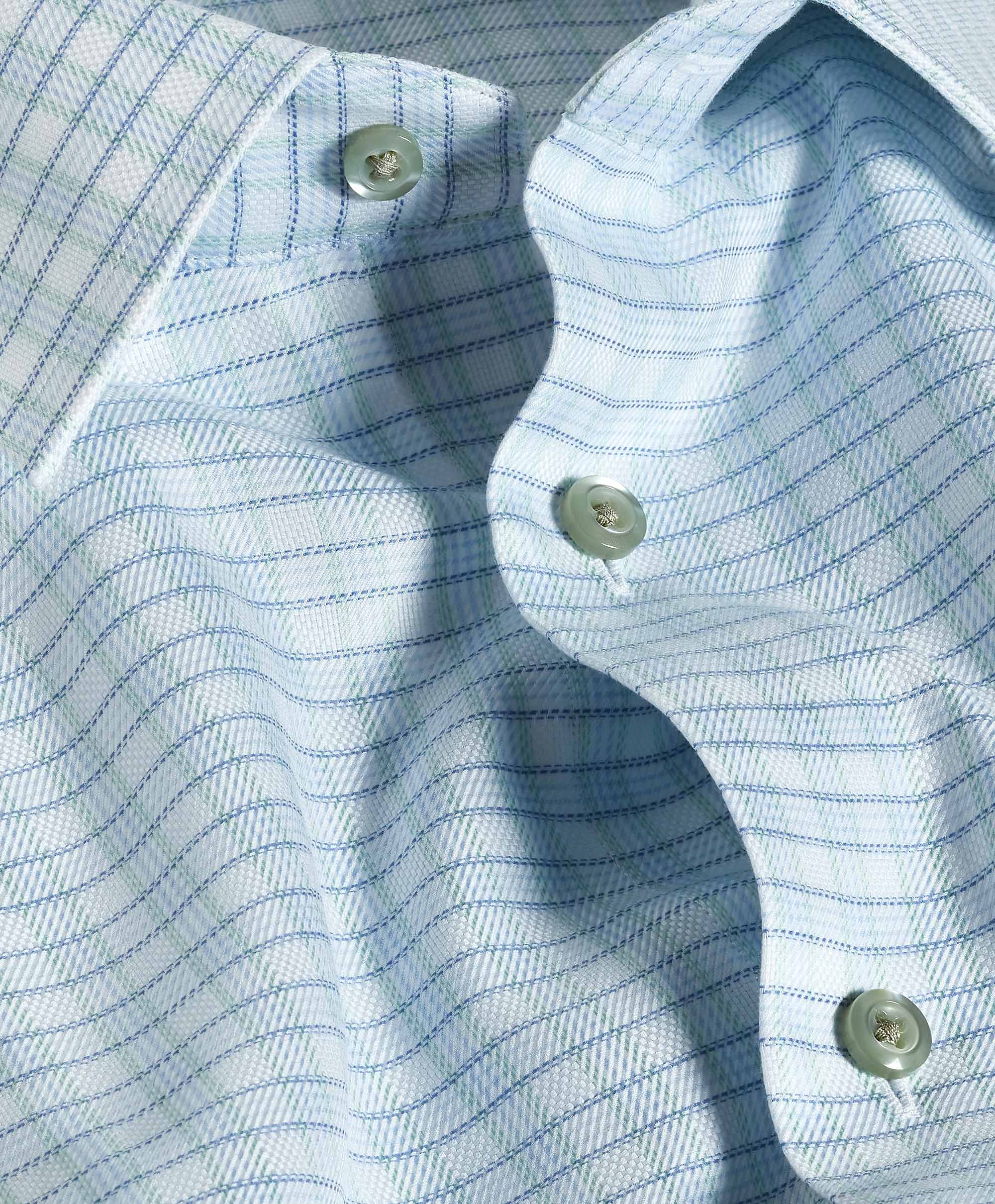 David Donahue - White & Pistachio Dobby Check