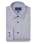 David Donahue - Navy & White Twill Micro Check Stretch