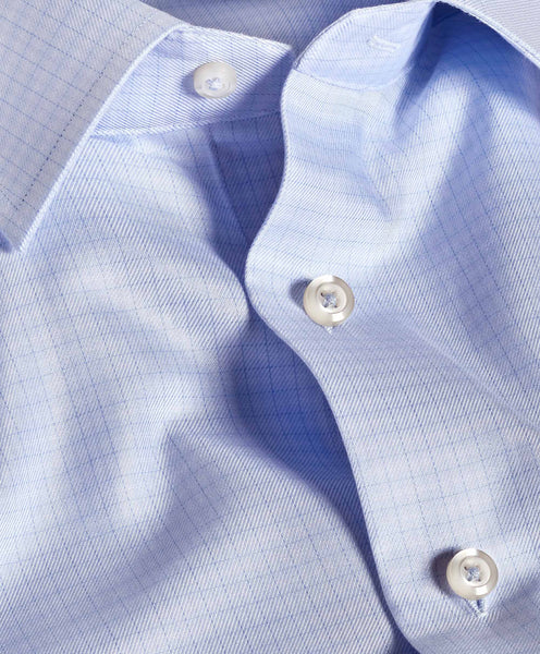 David Donahue - Sky Twill Check Silk Blend