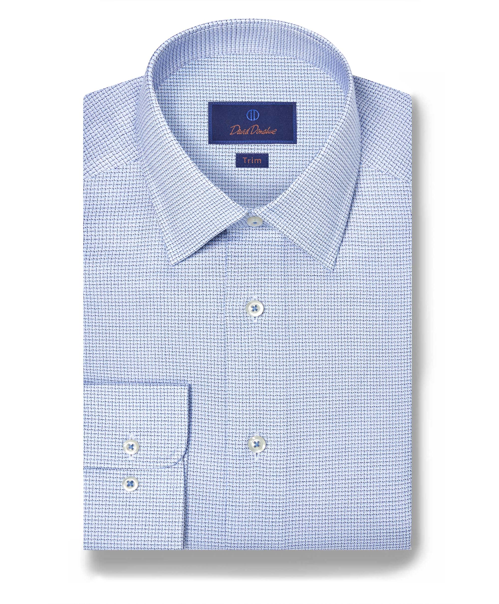 David Donahue - White & Blue Check Stretch