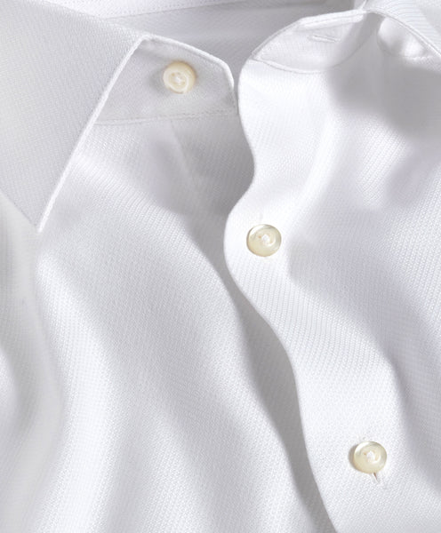 David Donahue - White Geometric Dobby Formal Shirt