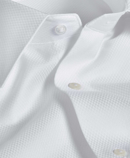 David Donahue - White Dobby Weave French Cuff
