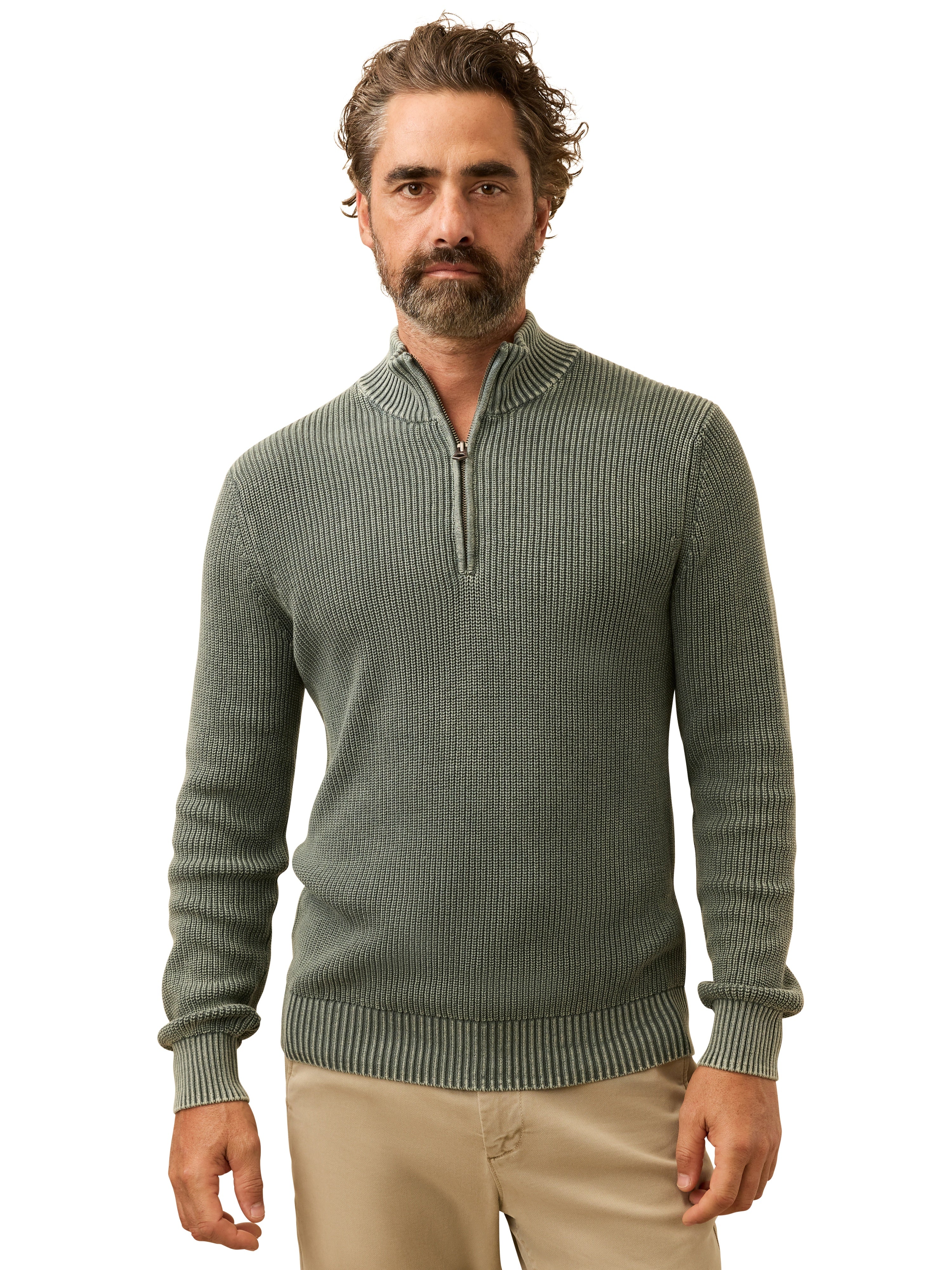 Faherty - Sunwashed Quarter Zip Sweater