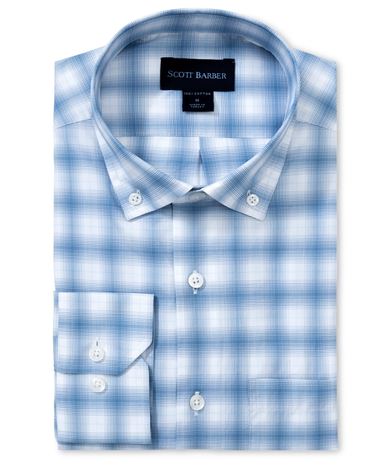 Scott Barber - 120/2 Poplin Ombre Plaid